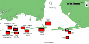 DISL sampling sites in coastal Mississippi and Alabama. Image credit: DISL